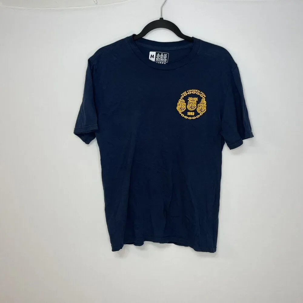 US Navy Shirt Medium Blue T-Shirt Short Sleeve Solid‎ Chiefs Chosen Few 1893